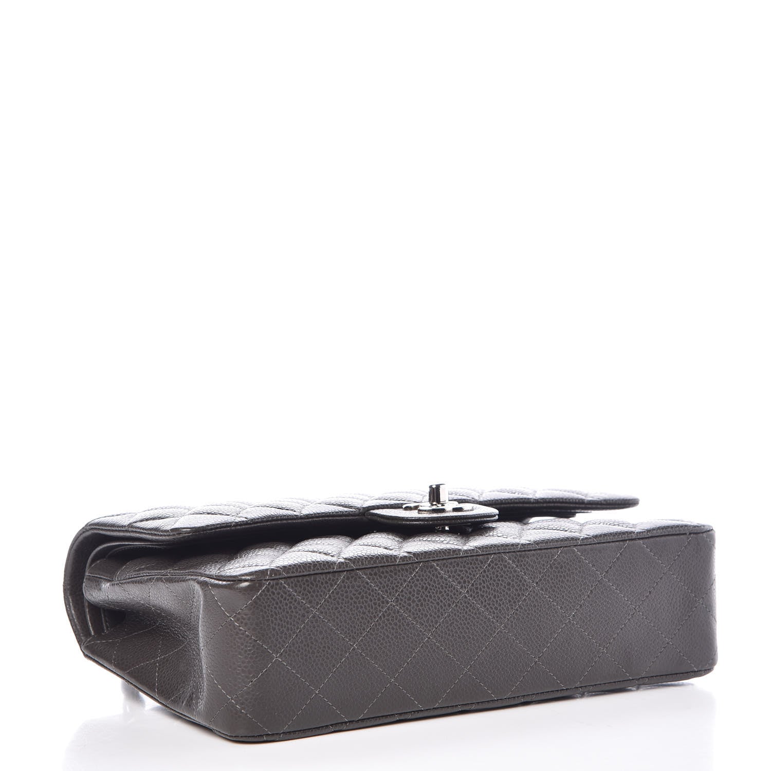 Chanel Caviar Quilted Medium Double Flap Dark Grey 4 of 9