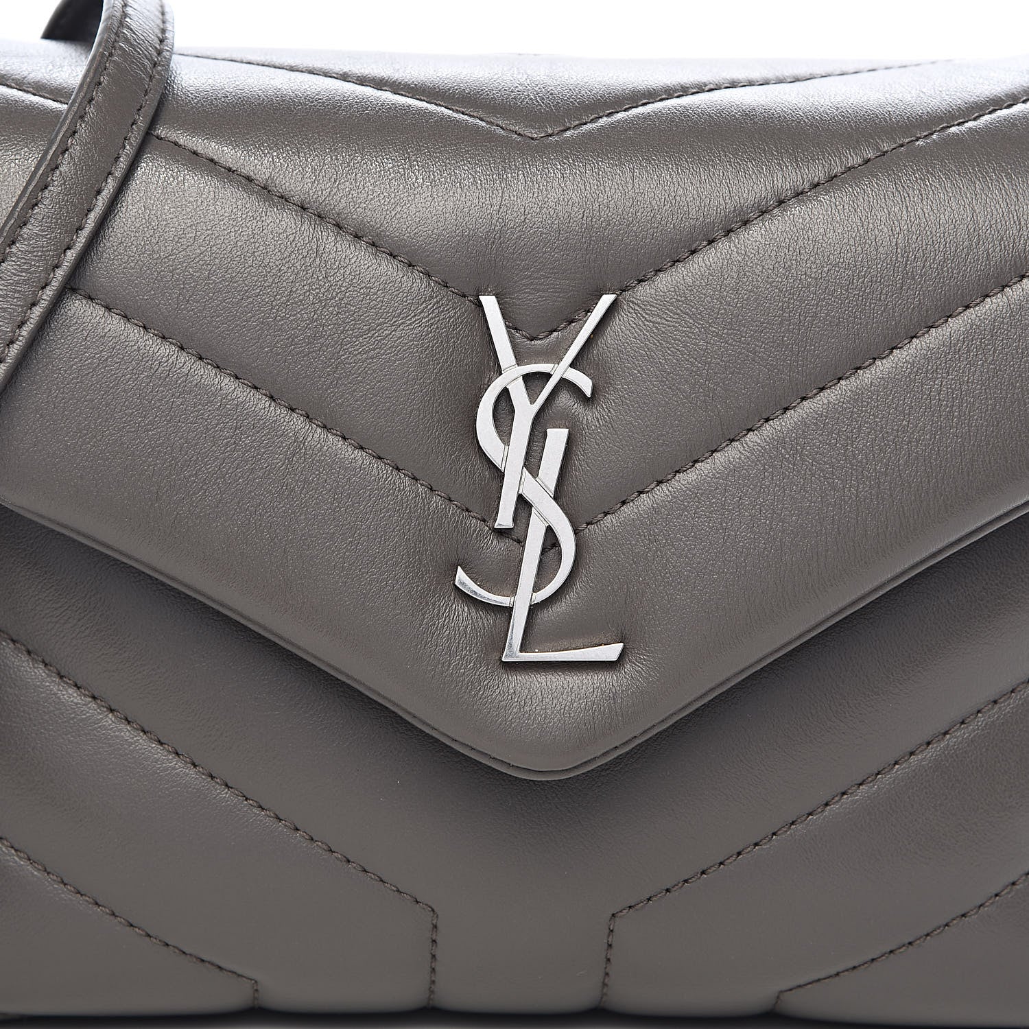 Saint Laurent Calfskin Y Quilted Monogram Toy Loulou Crossbody Bag Earth 10 of 11
