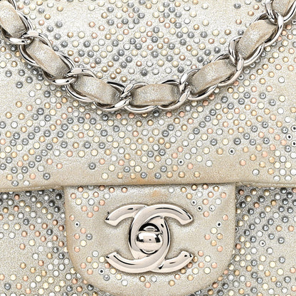 Chanel Iridescent Calfskin Studded Mini Flap Silver 8 of 19