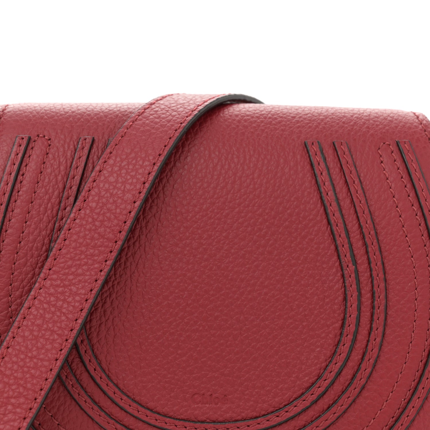 Chloe Grained Calfskin Small Marcie Saddle Bag Red 8 of 11