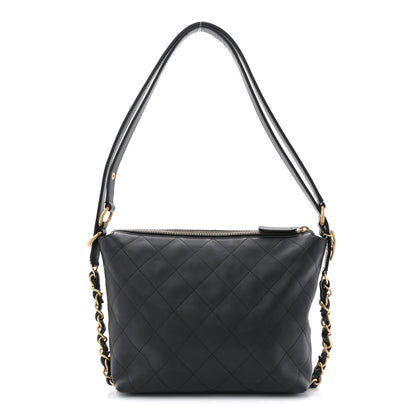 Chanel Calfskin Quilted Convertible CC Chain Hobo Black 1 of 19