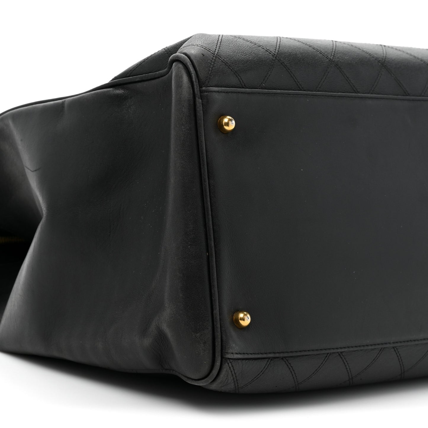 Calfskin Stitched XL Weekender Black