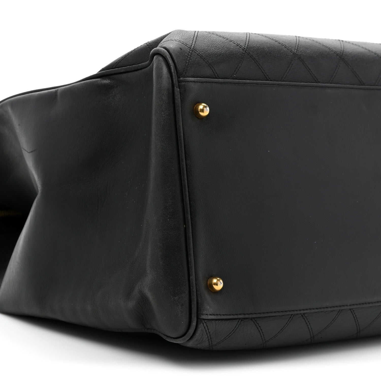 Chanel Calfskin Stitched XL Weekender Black 11 of 18