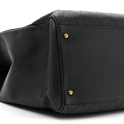 Chanel Calfskin Stitched XL Weekender Black 11 of 18