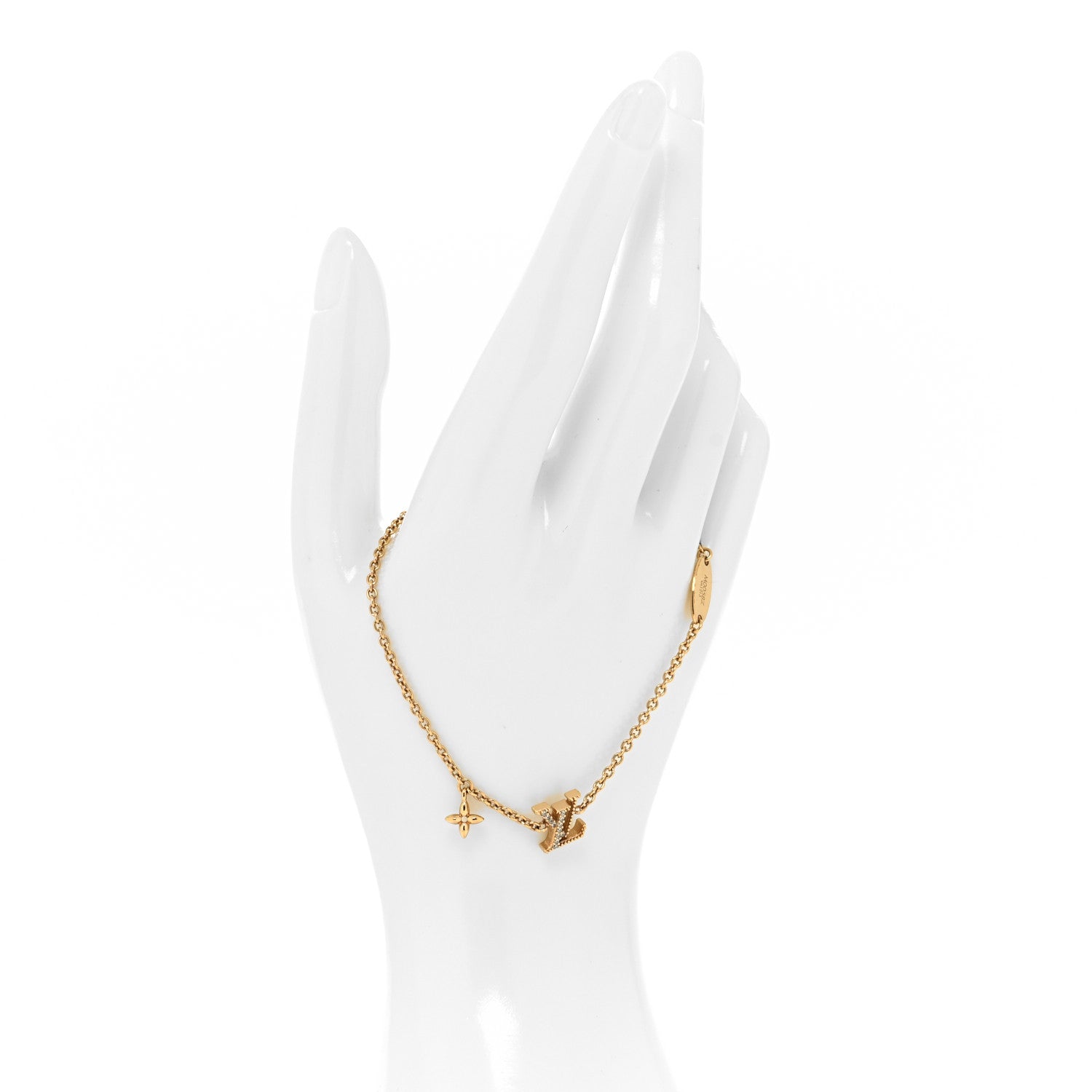 Louis Vuitton Metal Crystal LV Iconic Bracelet Gold 2 of 6