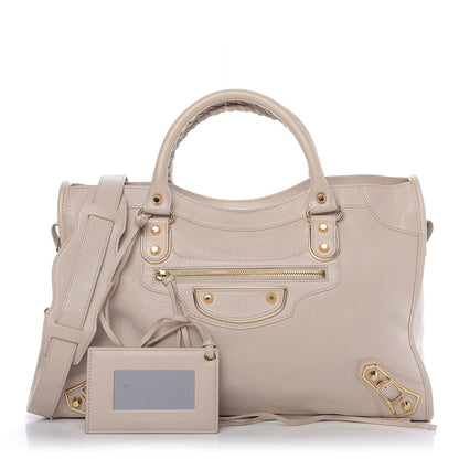 Balenciaga Chevre Gold Hardware Metallic Edge City Beige Praline 1 of 10