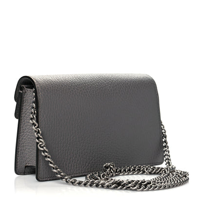 Gucci Dollar Calfskin Crystal Super Mini Dionysus Shoulder Bag Dusty Grey Black Diamond 3 of 10