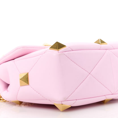 Valentino Garavani Nappa Medium Roman Stud Shoulder Bag Pink Borealis 9 of 12