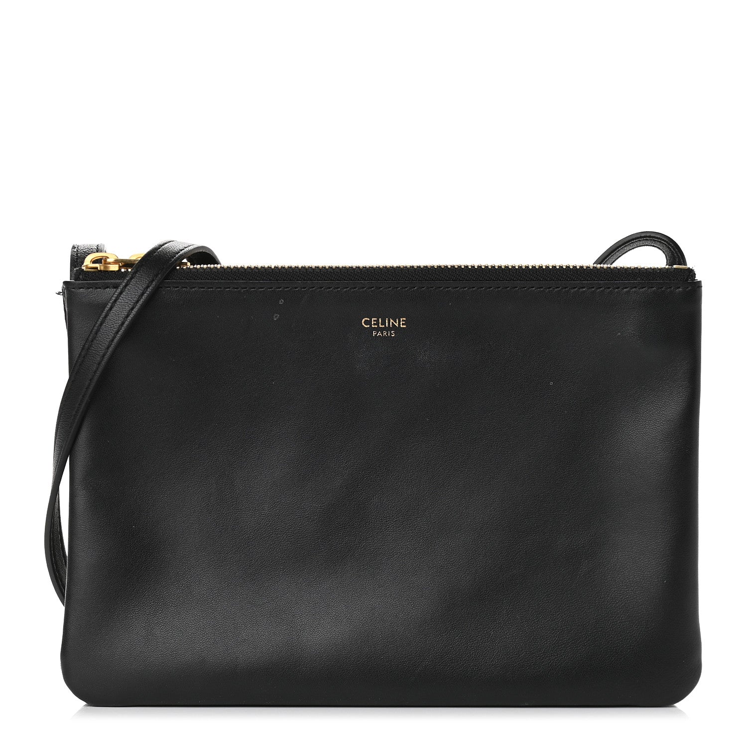 Celine Lambskin Small Trio Crossbody Bag Black 1 of 10