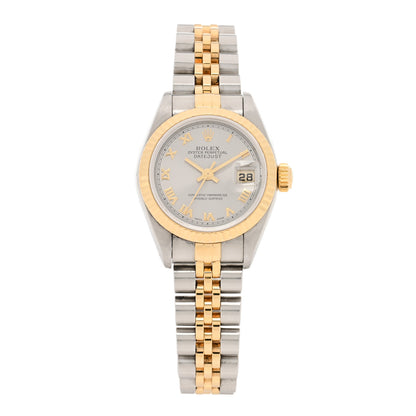 Rolex Stainless Steel 18K Yellow Gold 26mm Oyster Perpetual Datejust Watch Rhodium Roman 79173 1 of 4