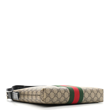 Gucci GG Supreme Monogram Web Messenger Bag Black 4 of 11