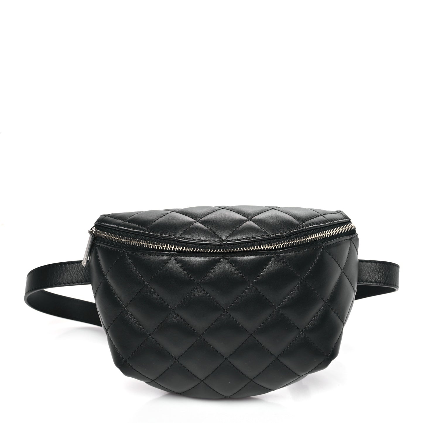 Calfskin Quilted Waist Belt Bag Black