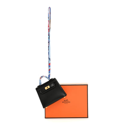 Hermes Tadelakt Mini Kelly Twilly Bag Charm Black 6 of 6