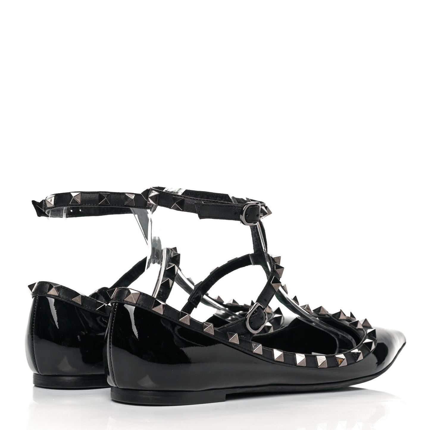 Patent Rockstud Cage Ballerina Flats 39.5 Black