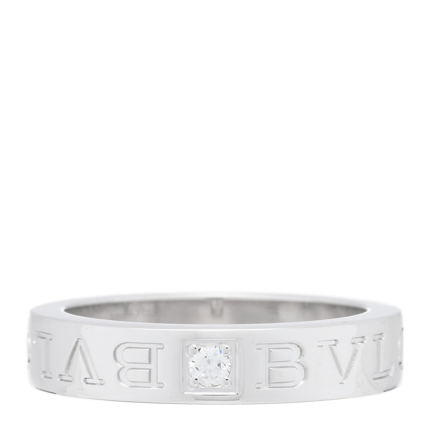 18K White Gold Diamond B.Zero1 Essential Band Ring 50 5.25