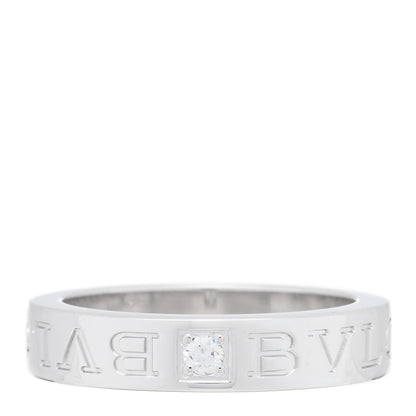 Bulgari 18K White Gold Diamond B.Zero1 Essential Band Ring 50 5.25 1 of 4