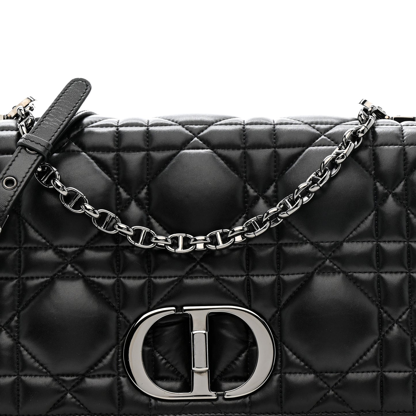 Calfskin Macrocannage Large Caro Bag Black