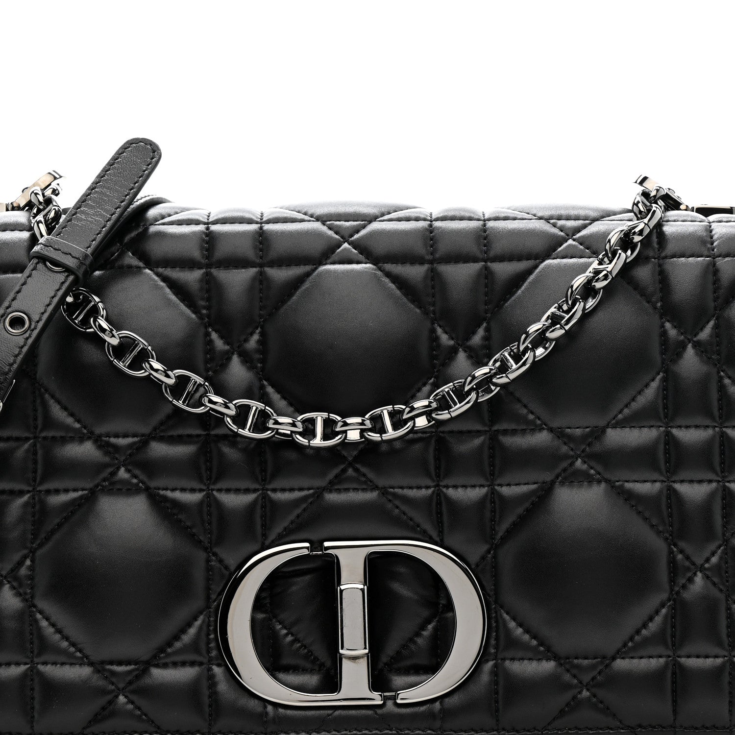 Christian Dior Calfskin Macrocannage Large Caro Bag Black 8 of 10