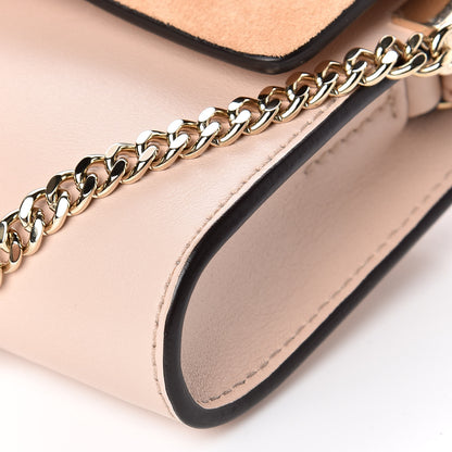 Chloe Suede Calfskin Mini Faye Shoulder Bag Cement Pink 8 of 9