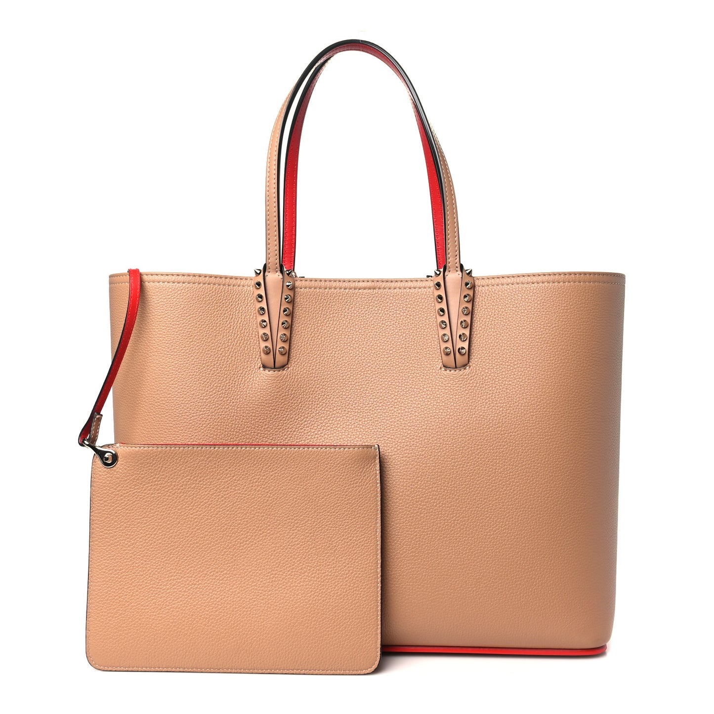 Calfskin Spikes East West Cabata Tote Nude