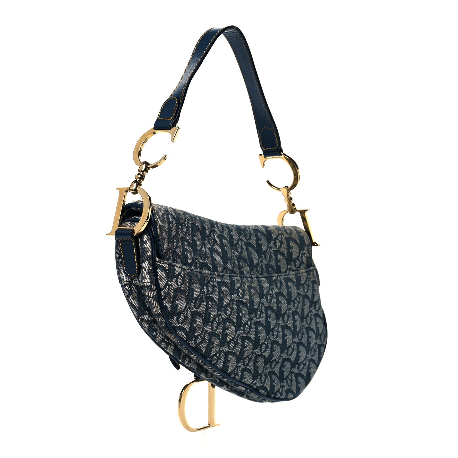 Christian Dior Monogram Saddle Bag Blue 3 of 11