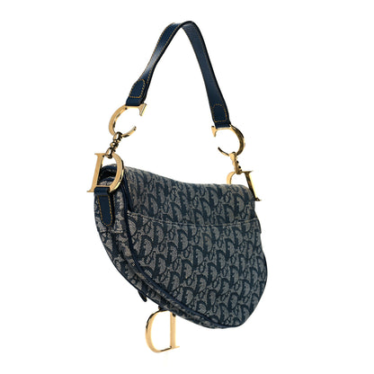 Christian Dior Monogram Saddle Bag Blue 3 of 11