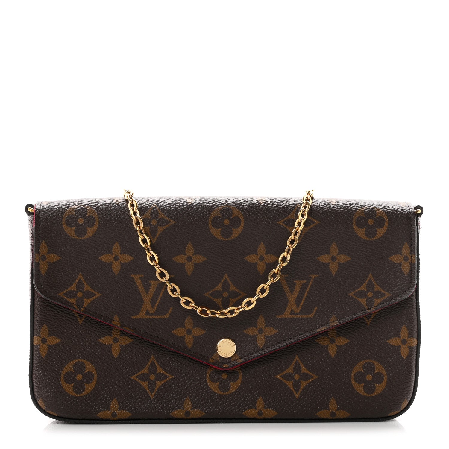 Louis Vuitton Monogram Pochette Felicie Chain Wallet Fuchsia 1 of 12
