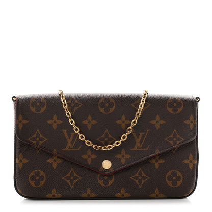 Louis Vuitton Monogram Pochette Felicie Chain Wallet Fuchsia 1 of 12