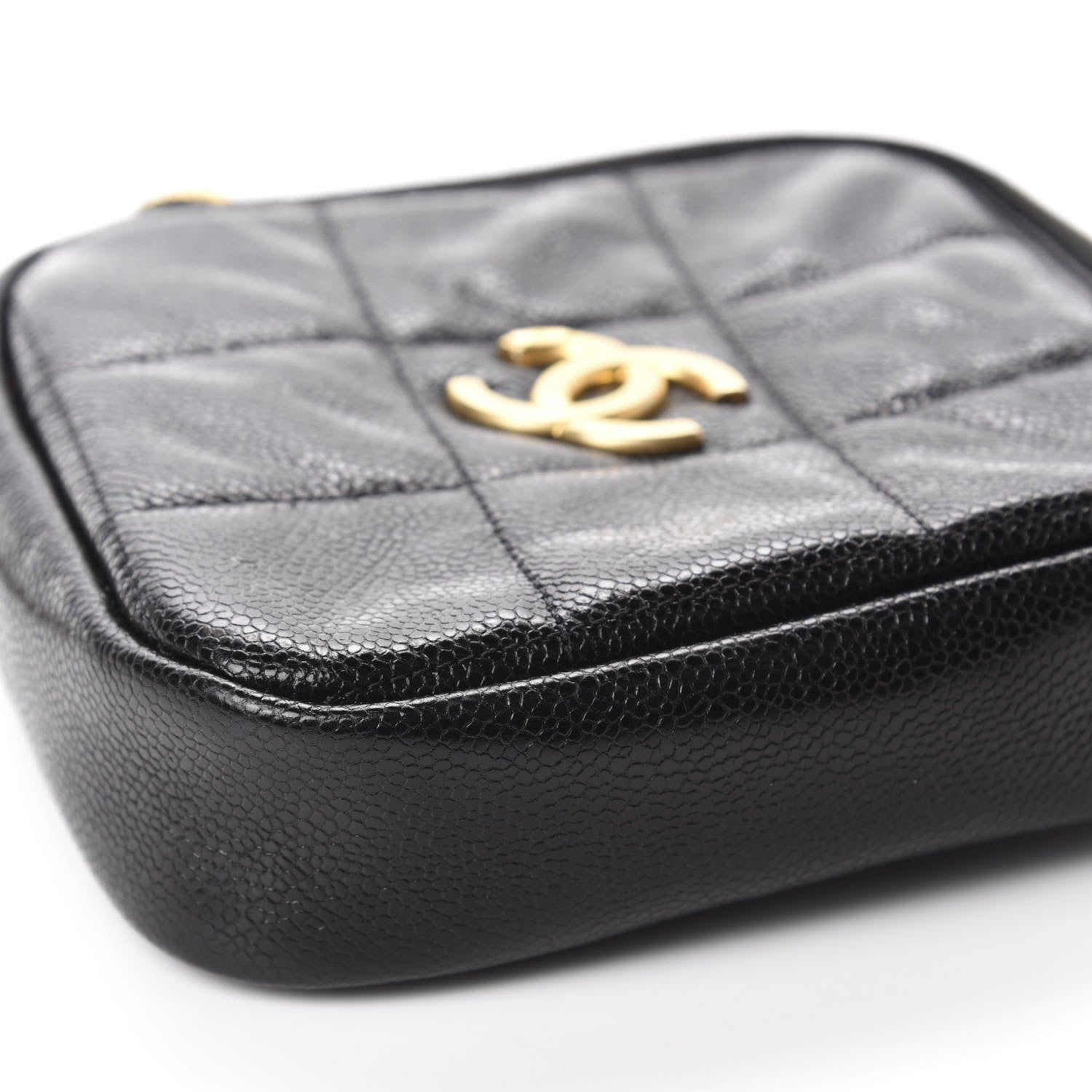 Chanel Caviar Quilted Diamond Clutch With Chain Black 6 of 10