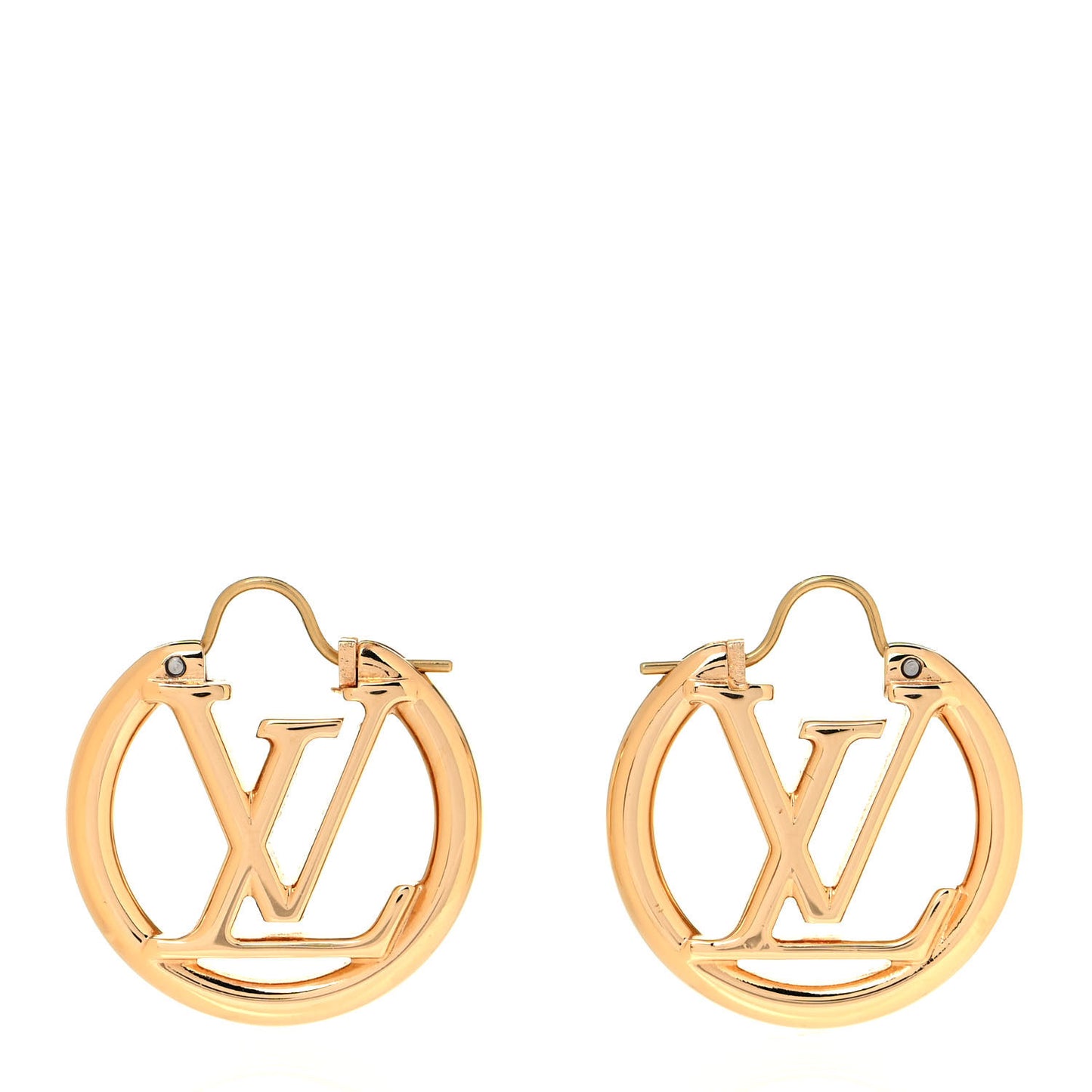 Metal Small Louise Hoop Earrings Gold