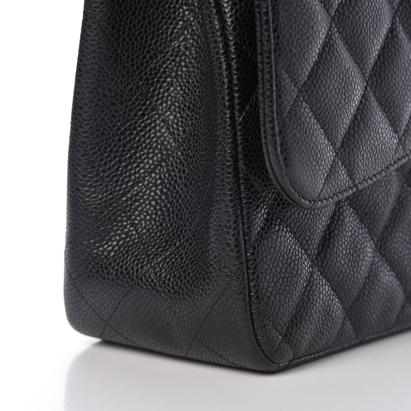 Caviar Quilted Jumbo Double Flap Black