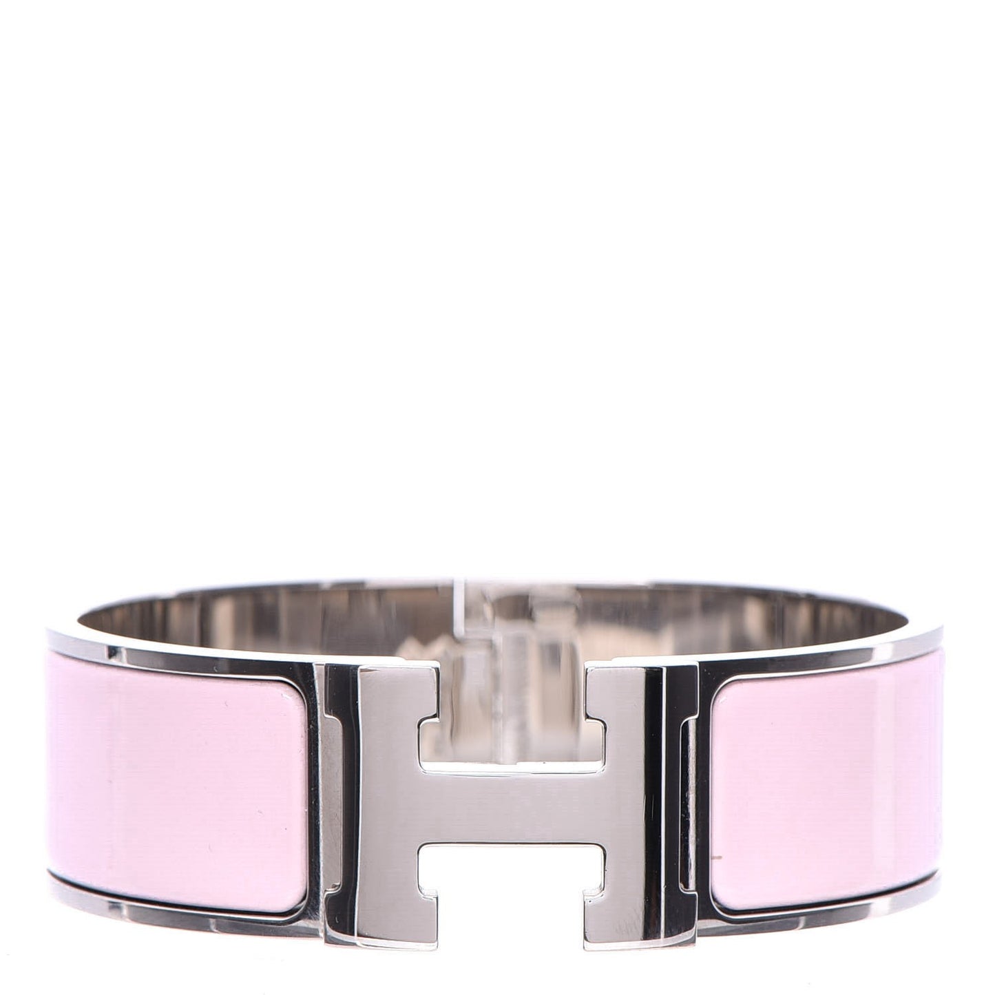 Enamel Wide Clic Clac H Bracelet PM Rose Nacarat