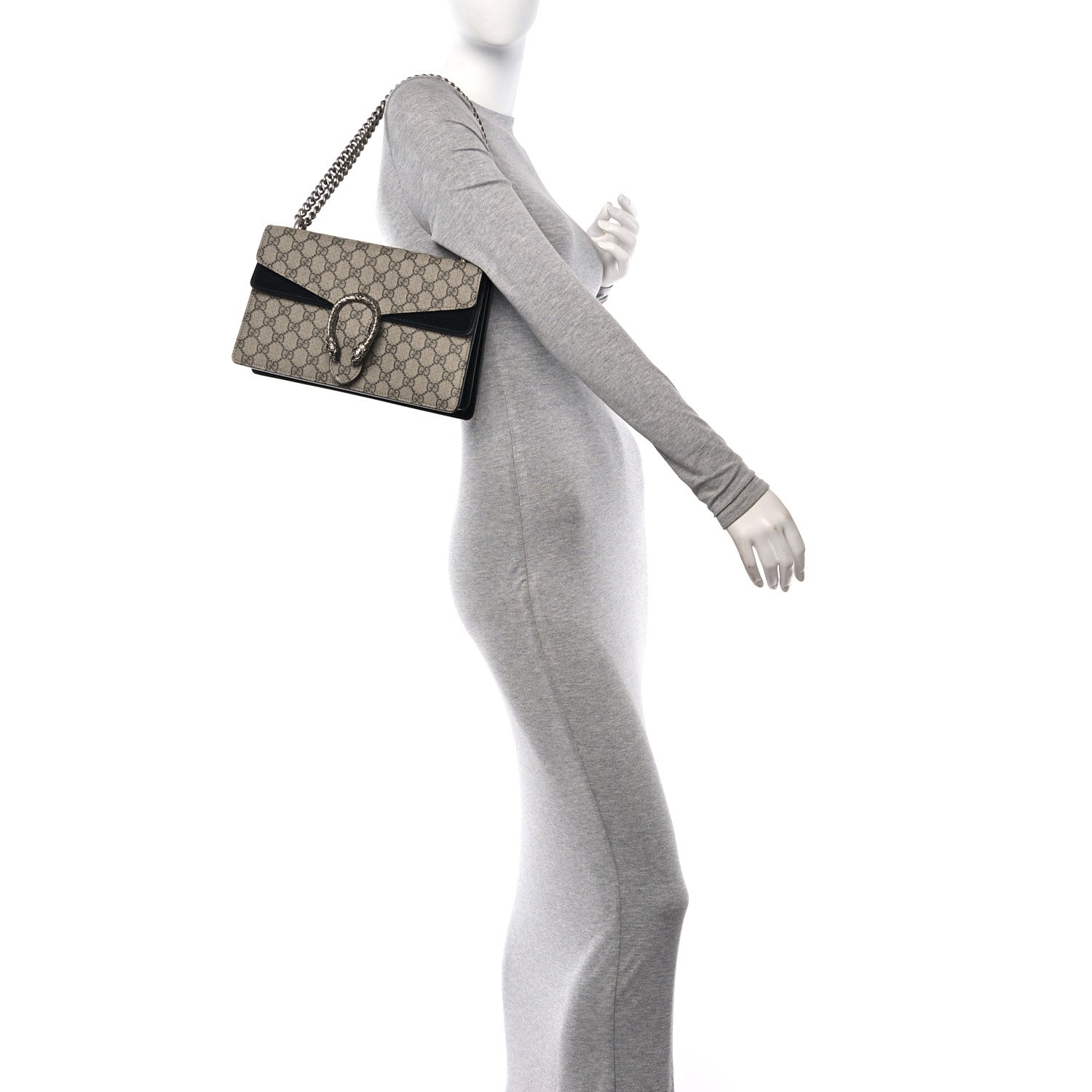 Gucci GG Supreme Monogram Small Dionysus Shoulder Bag Black 2 of 10