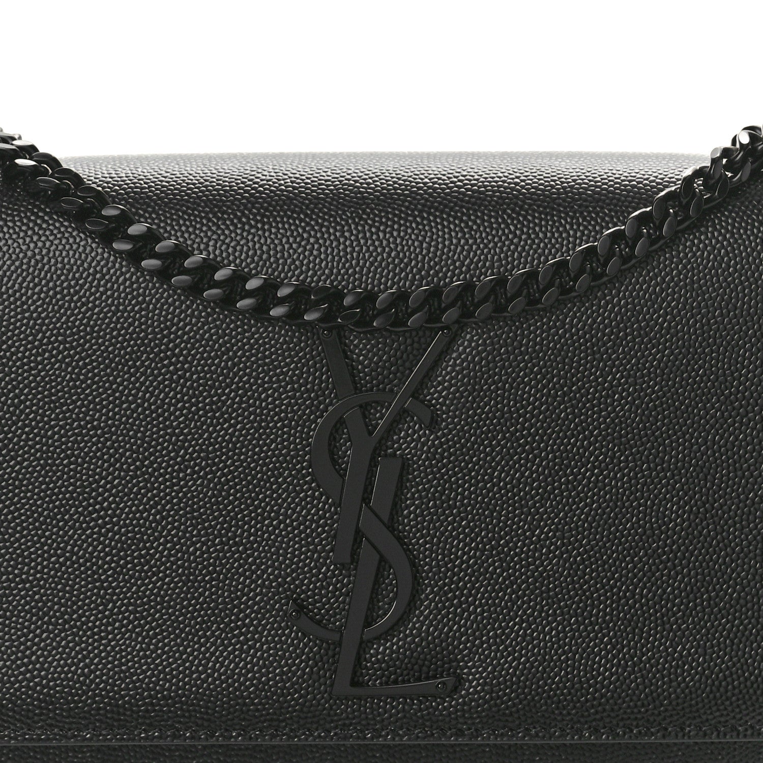 Saint Laurent Grain De Poudre Small Monogram Monochrome Kate Satchel Black 8 of 10