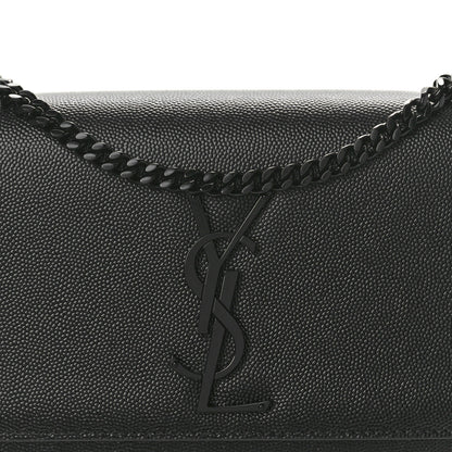 Saint Laurent Grain De Poudre Small Monogram Monochrome Kate Satchel Black 8 of 10