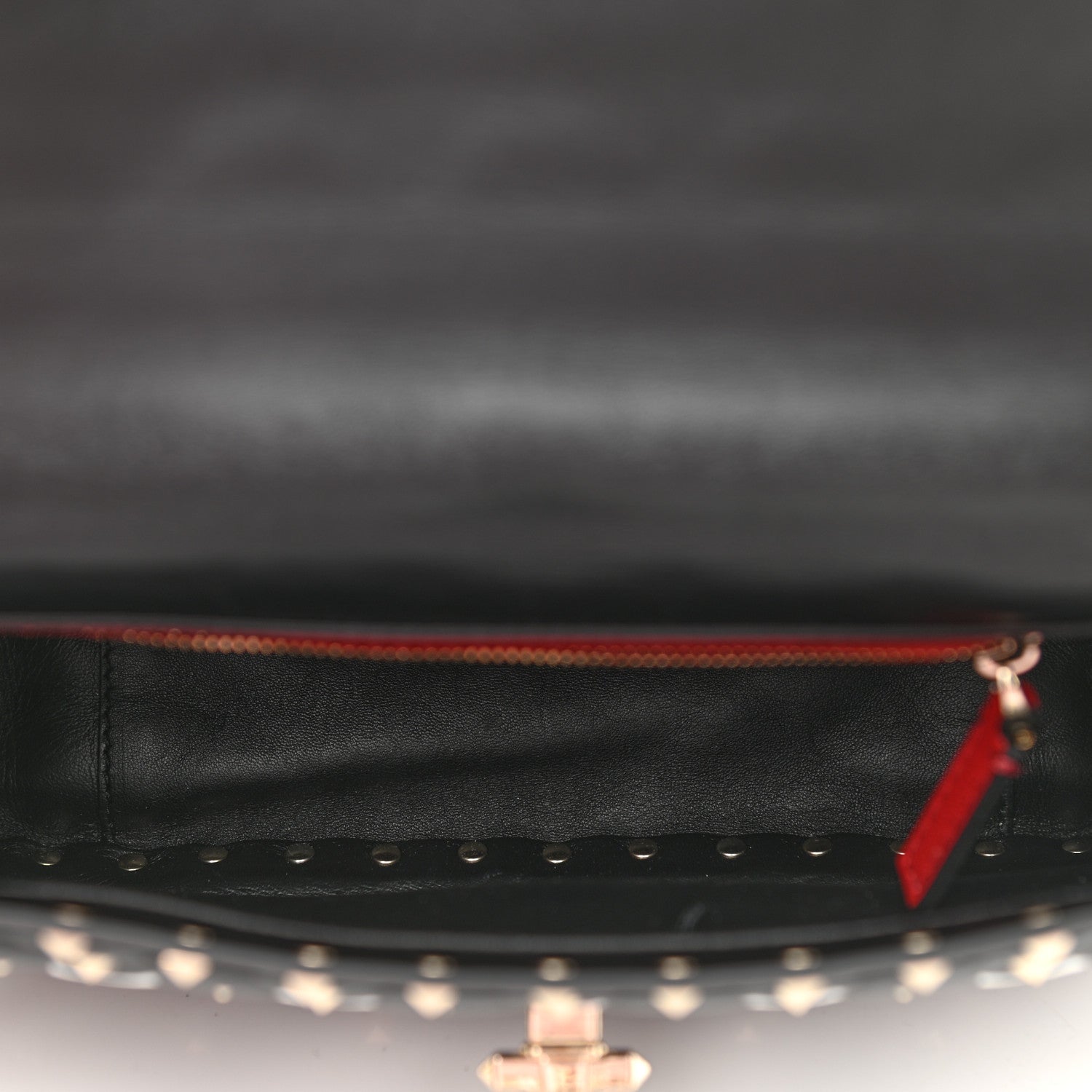 Valentino Garavani Lambskin VLTN Print Medium Rockstud Spike Shoulder Bag Black 5 of 10