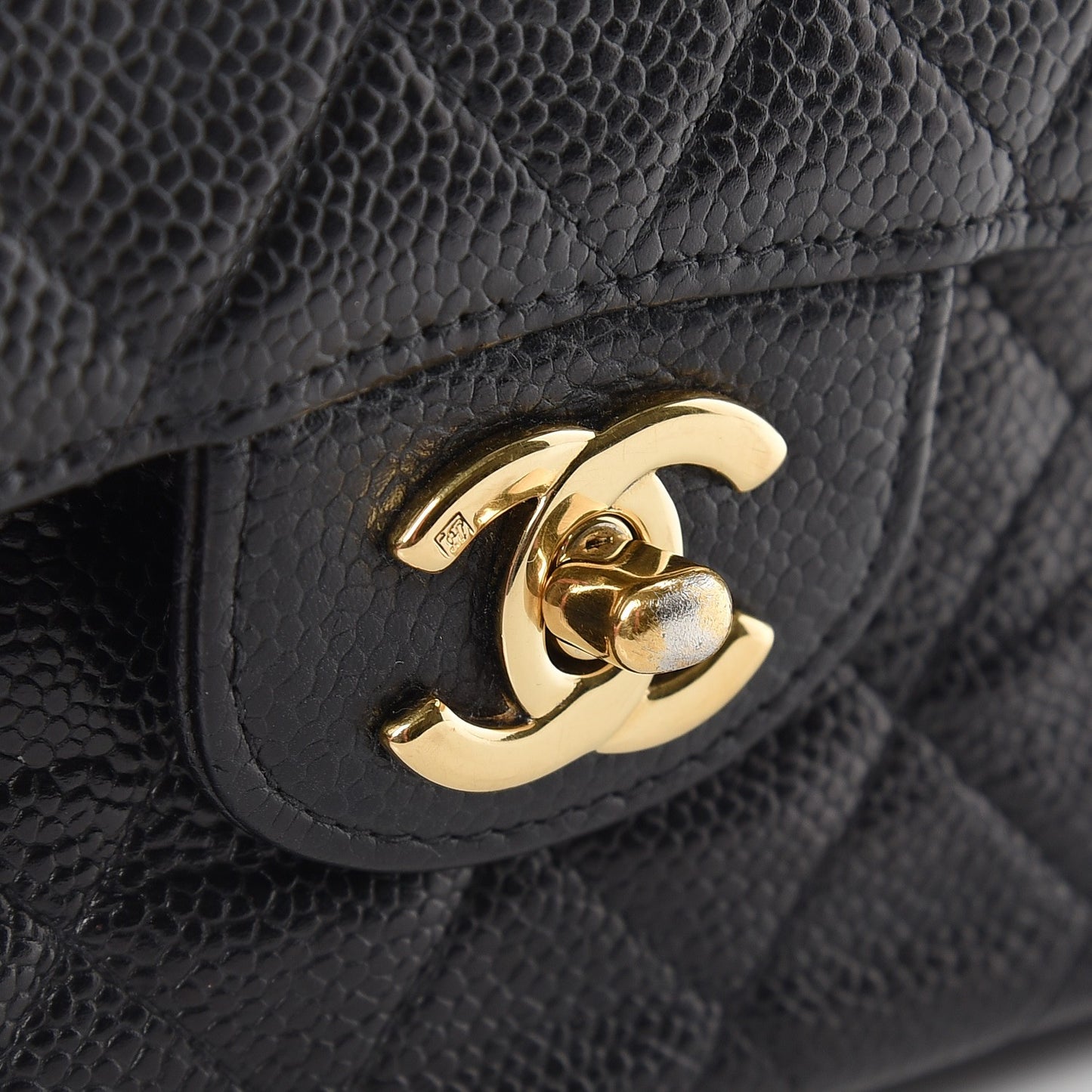 Caviar Quilted Medium Double Flap Black