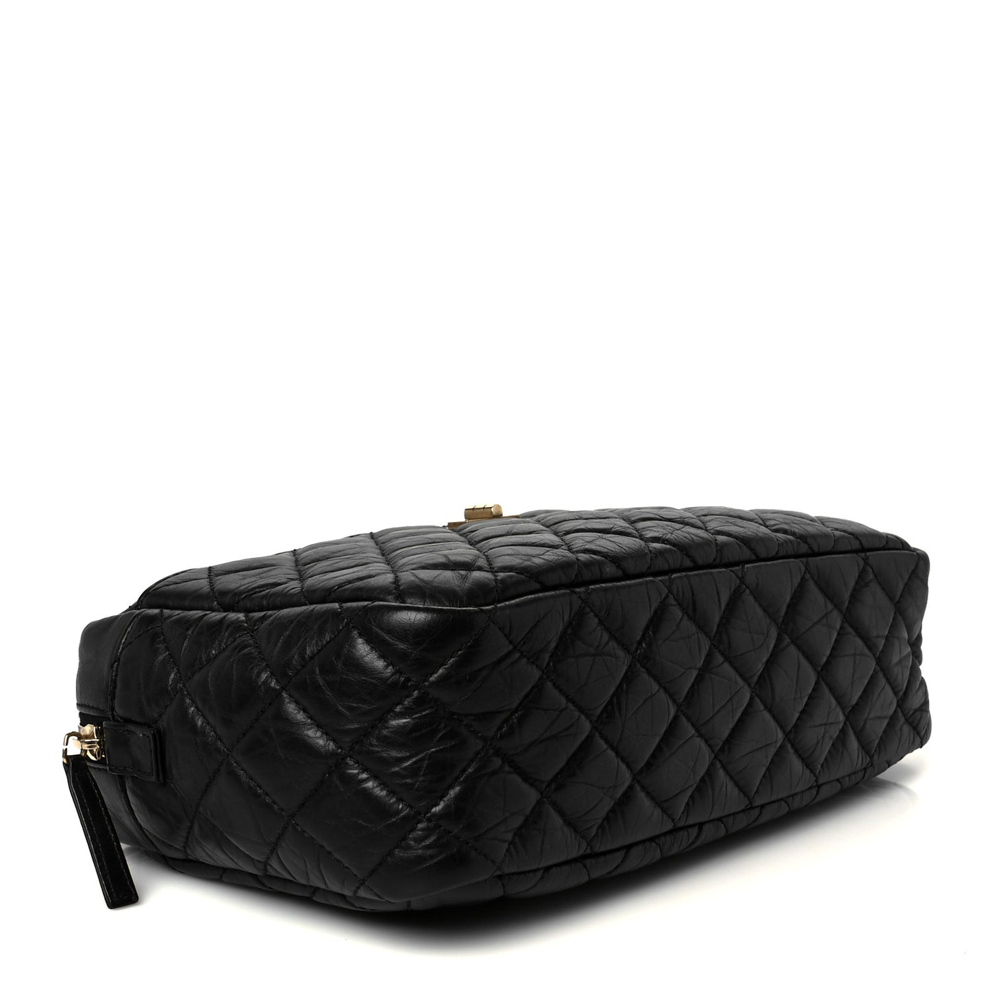 Aged Calfskin Quilted Medium Reissue Camera Case Black