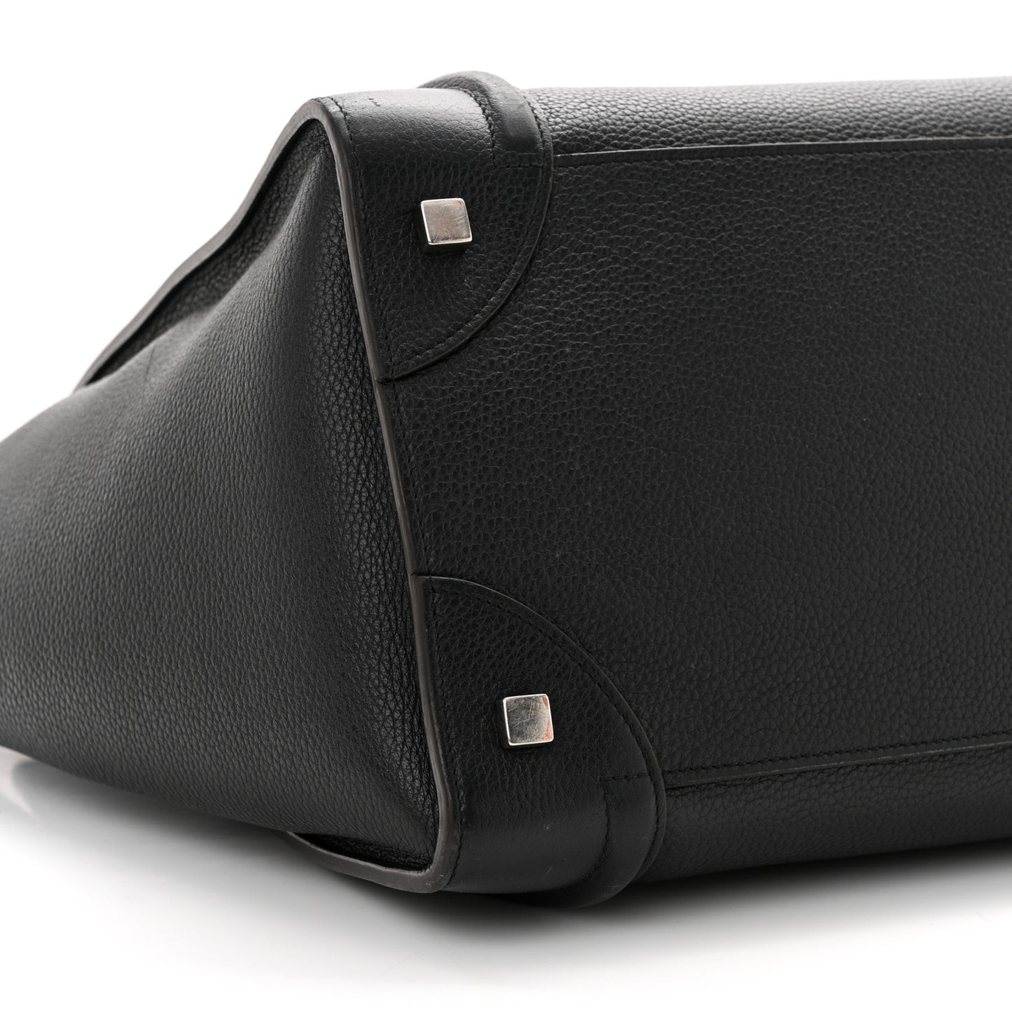 Drummed Calfskin Mini Luggage Black