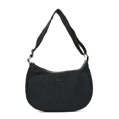 Gucci Monogram Medium Half Moon Hobo Black 1 of 10