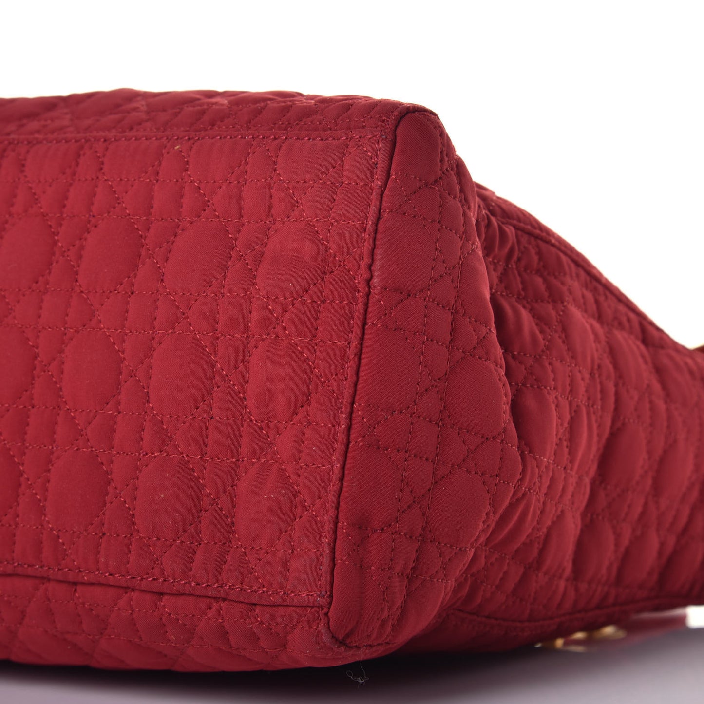 Nylon Cannage Medium Lady Dior Red