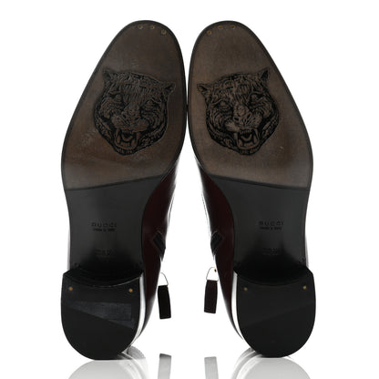 Gucci Goatskin Kitten Chain Horsebit Ankle Boots 38.5 Bordeaux 5 of 13