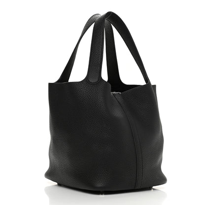 Hermes Taurillon Clemence Picotin Lock 22 MM Black 2 of 11