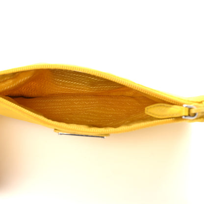 Prada Tessuto Nylon Triangle Wristlet Pouch Yellow 5 of 10