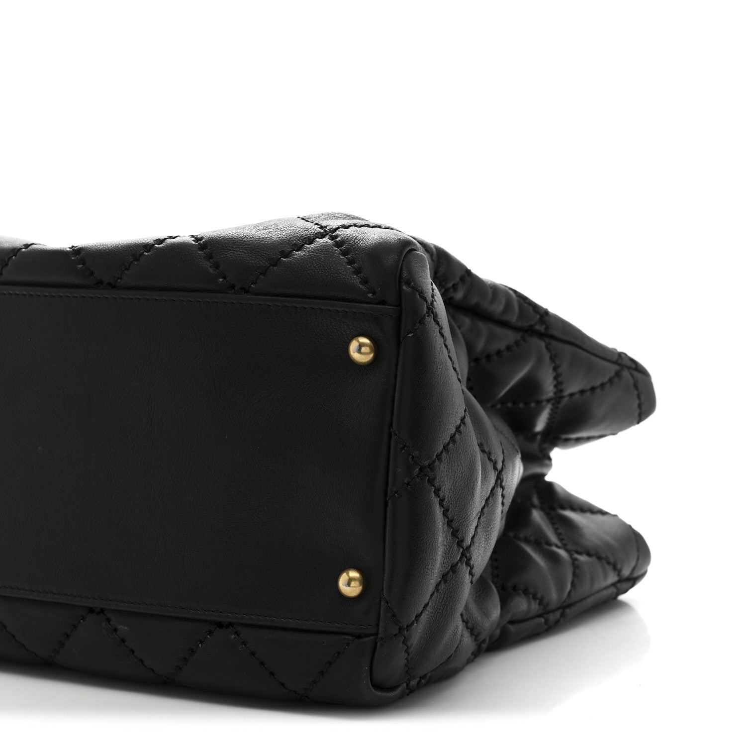 Chanel Calfskin Quilted Large Retro Chain Shopping Tote  Black 10 of 12