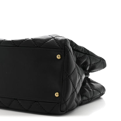 Chanel Calfskin Quilted Large Retro Chain Shopping Tote  Black 10 of 12