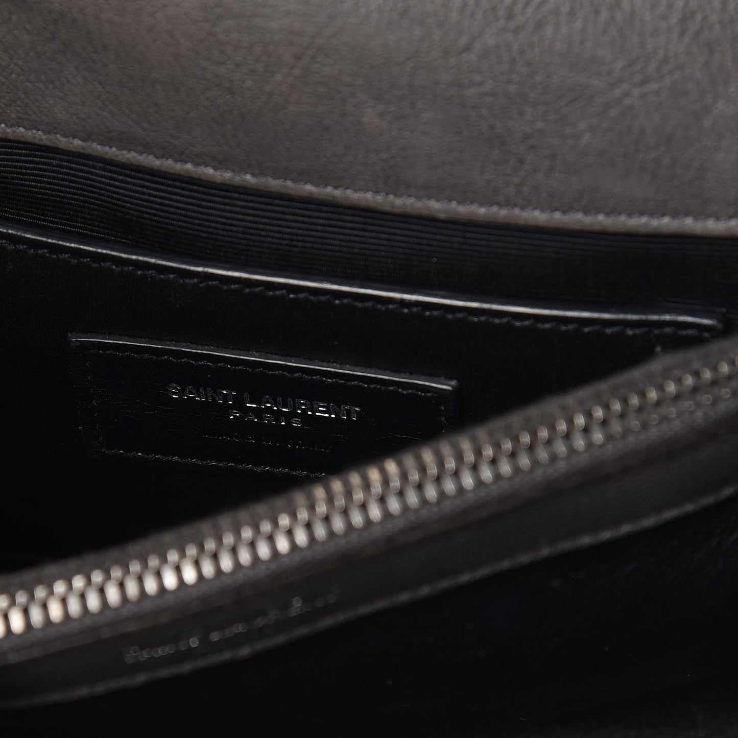 Sheepskin Matelasse Chevron Monogram Medium College Bag Dark Anthracite