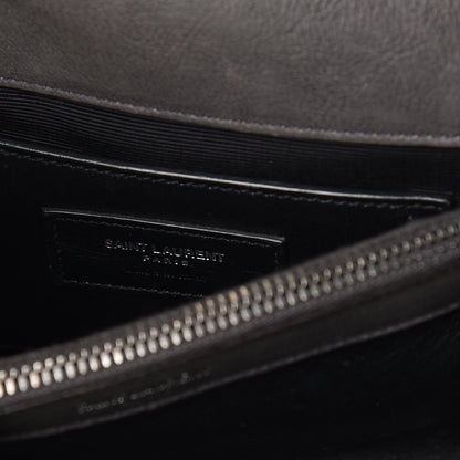 Saint Laurent Sheepskin Matelasse Chevron Monogram Medium College Bag Dark Anthracite 8 of 19