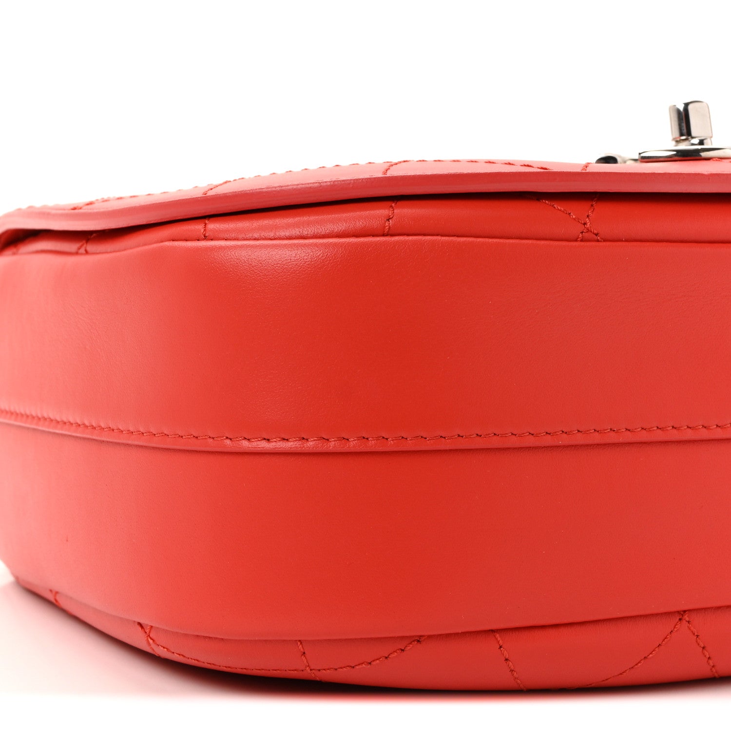 Chanel Calfskin Stitched Small Ring My Bag Flap Crossbody Red 9 of 10
