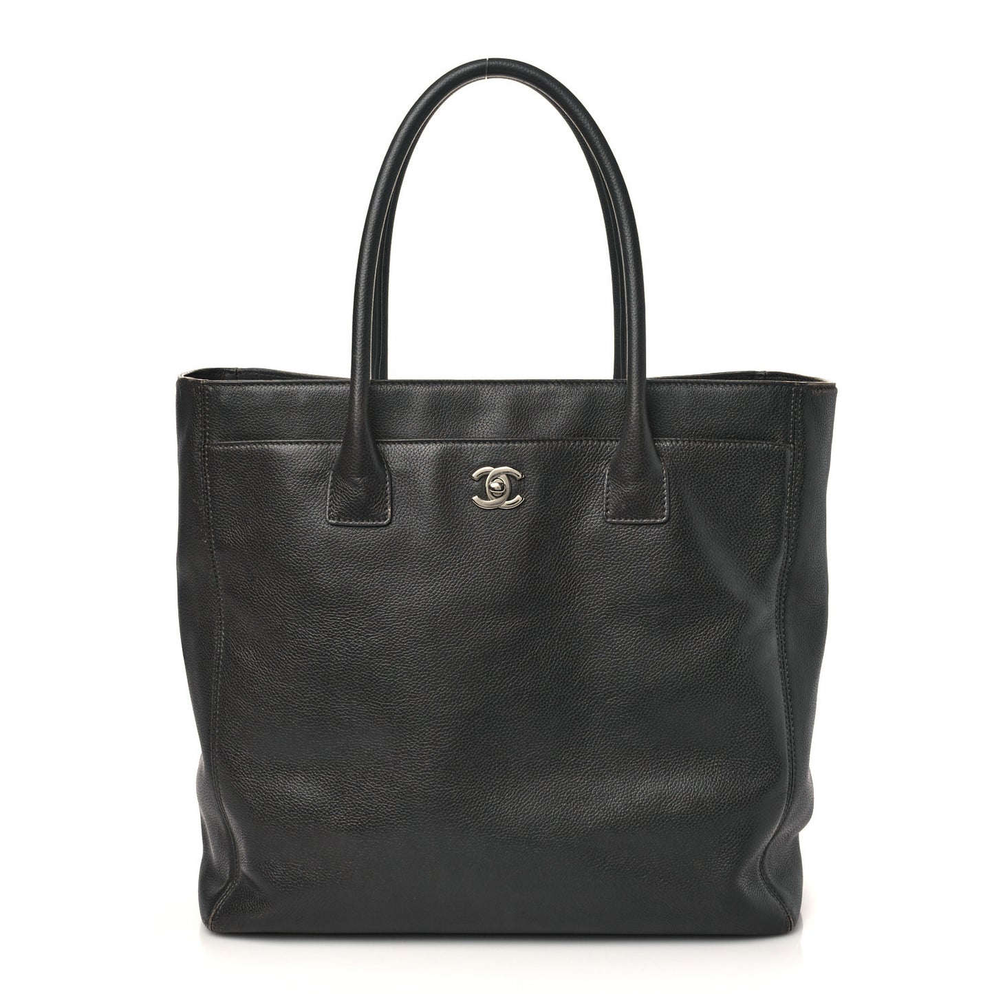 Calfskin Tall Cerf Tote Dark Grey